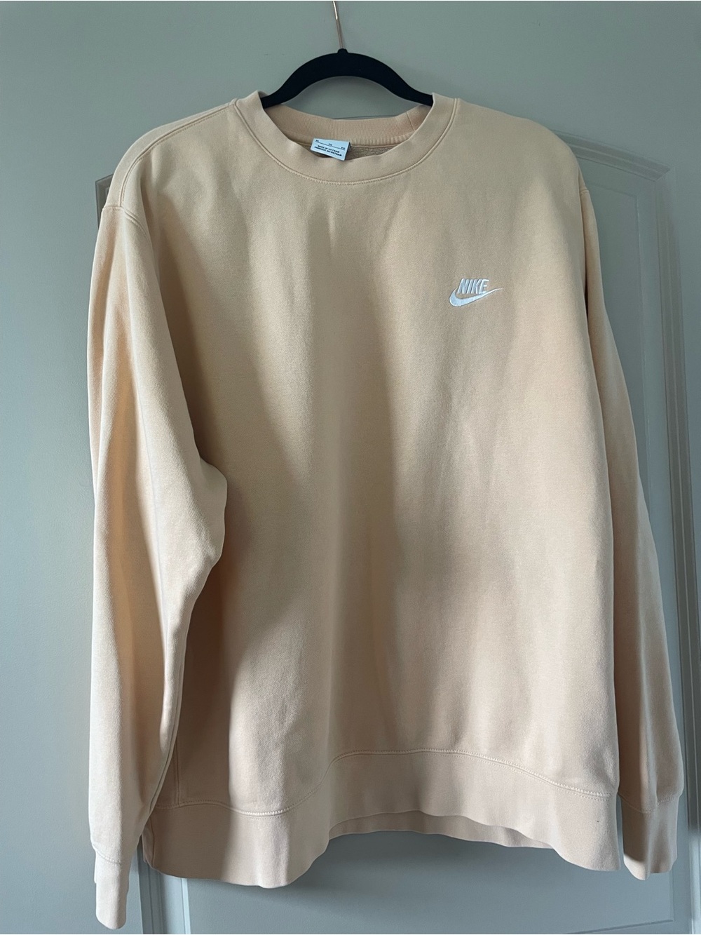 Nike Crewneck Sweatshirt in Light Peach with White Logo